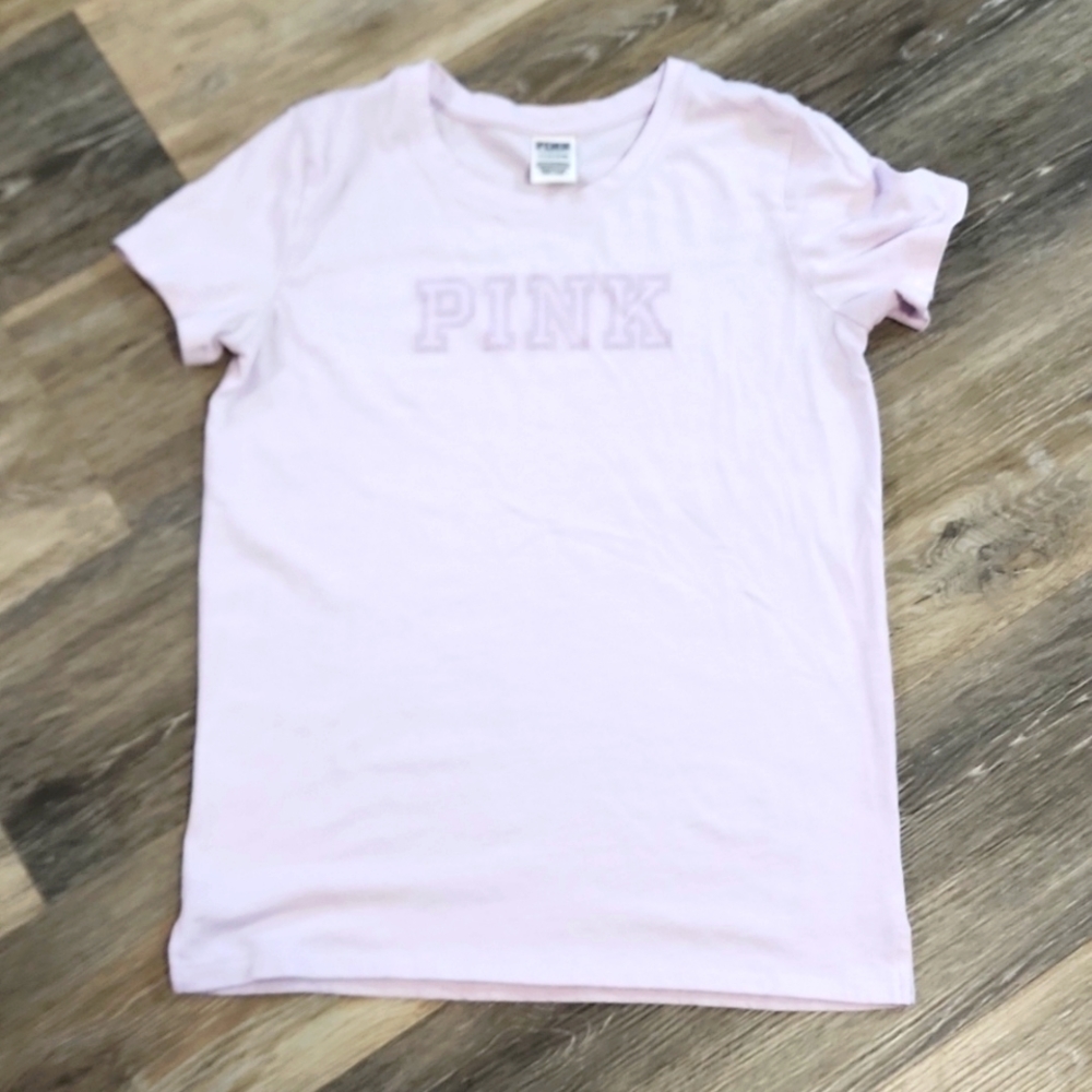 PINK lavender cotton logo tee sz small